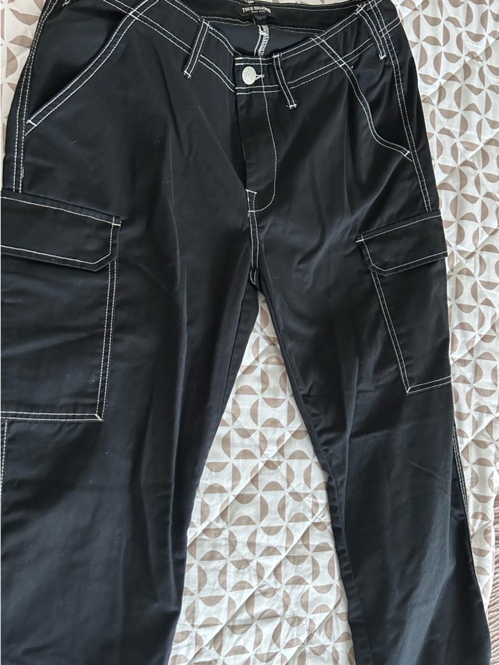 True Religion Black Pants with White Contrast Stitching - Picture 4 of 5